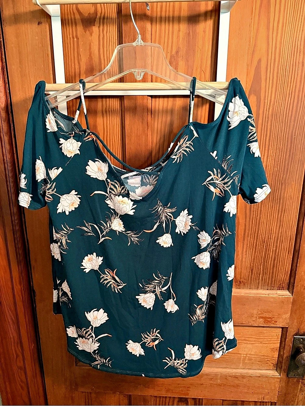 Floral Short Sleeve Top in Blue & Pink